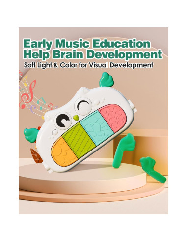 Alfombra de Juego para Bebés Dearlomum con Piano Amarillo