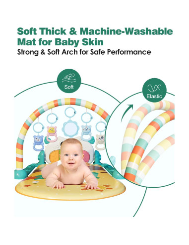 Alfombra de Juego para Bebés Dearlomum con Piano Amarillo