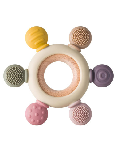 Mordedor de Silicona Arudyo Timón con Anillo de Madera