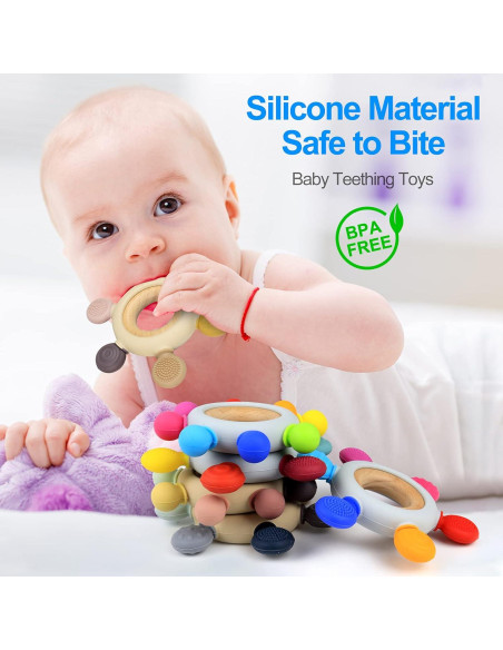 Mordedor de Silicona Arudyo Timón con Anillo de Madera