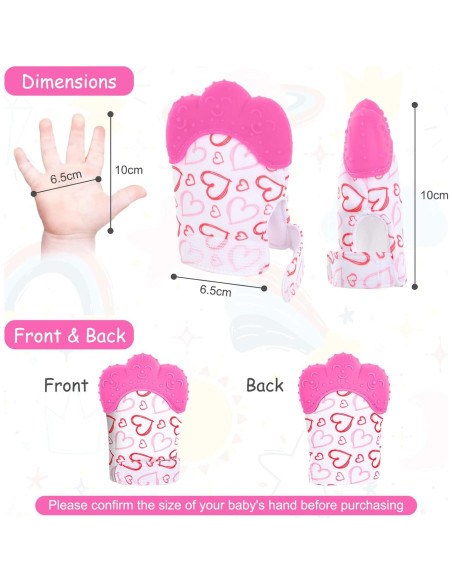 2 Mitones de Silicona para Dentición Vicloon - Rosa