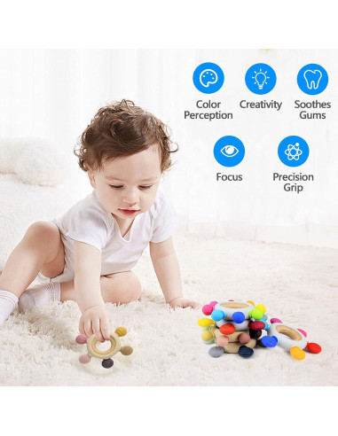 Mordedor de Silicona Arudyo Timón con Anillo de Madera