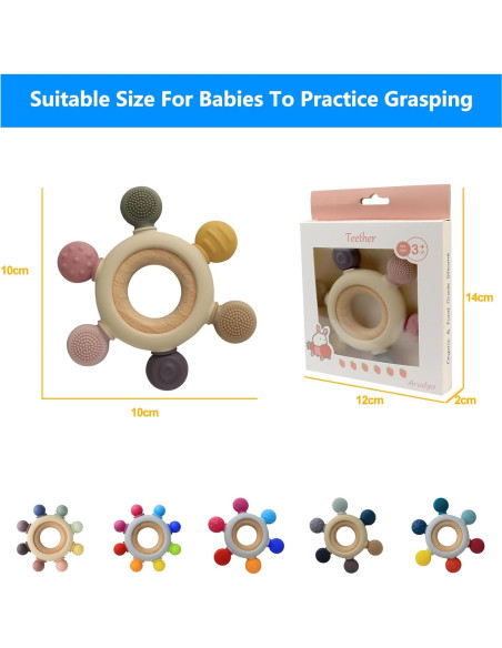 Mordedor de Silicona Arudyo Timón con Anillo de Madera