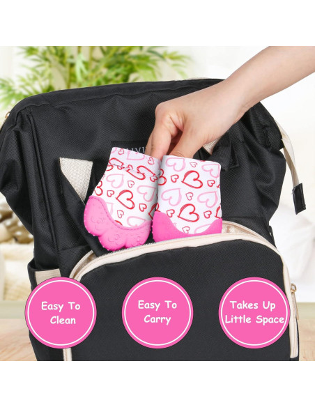 2 Mitones de Silicona para Dentición Vicloon - Rosa