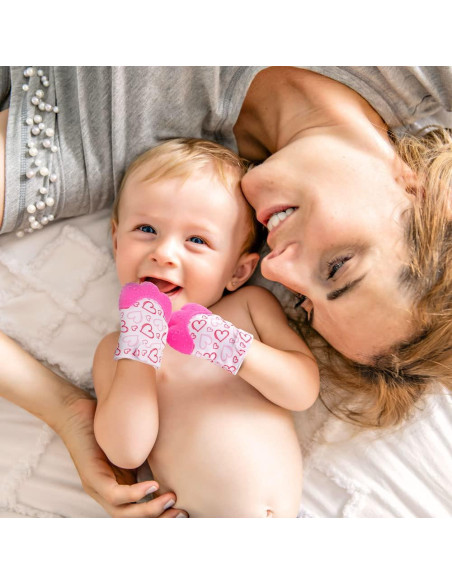 2 Mitones de Silicona para Dentición Vicloon - Rosa