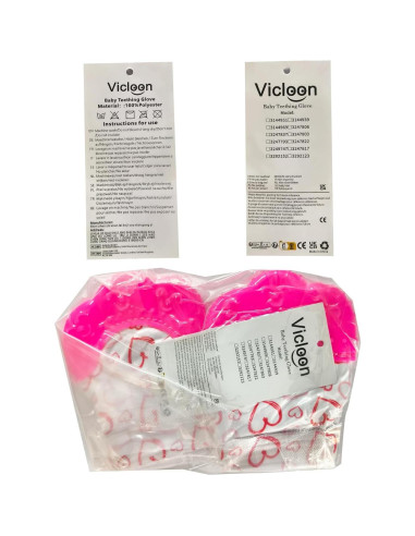 2 Mitones de Silicona para Dentición Vicloon - Rosa