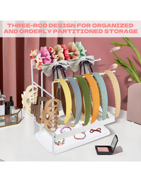 Organizador de Diademas Wensdr de Metal 3 Barras para Accesorios Organizador de Diademas Wensdr de Metal 3 Barras para Accesorios