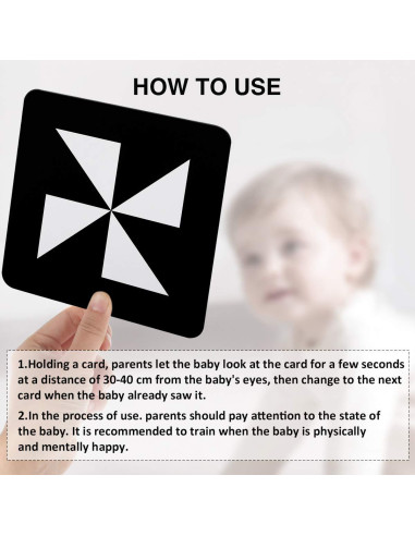 Tarjetas de Flash de Alto Contraste beiens para Bebés - 20 Páginas 14x14 cm