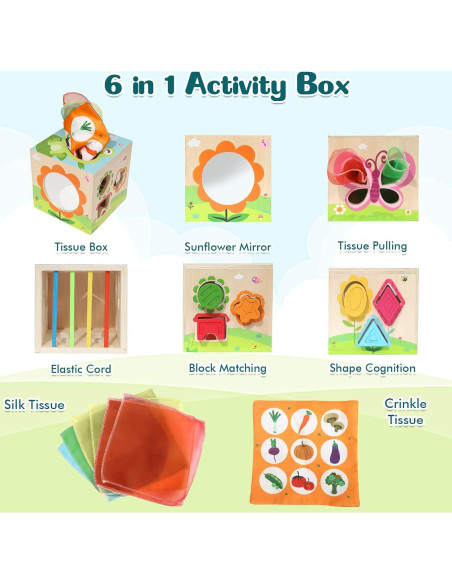 Cubo de Actividades Montessori Ancaixin 6 en 1 para Bebés