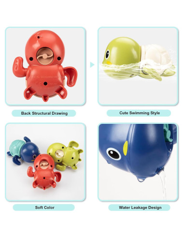 Juguetes de Baño TOHIBEE Tortugas Flotantes 3 Piezas
