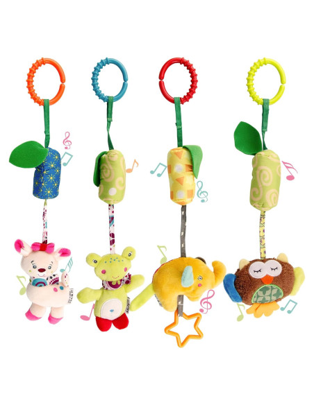4 Juguetes Colgantes para Cochecito Bebé Sealive 30cm