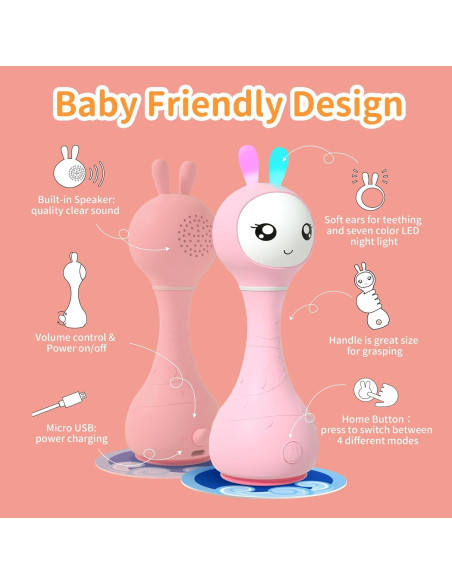Sonajero Musical Alilo Smarty Bunny Rosa 0-24 Meses