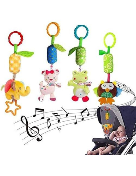 4 Juguetes Colgantes para Cochecito Bebé Sealive 30cm