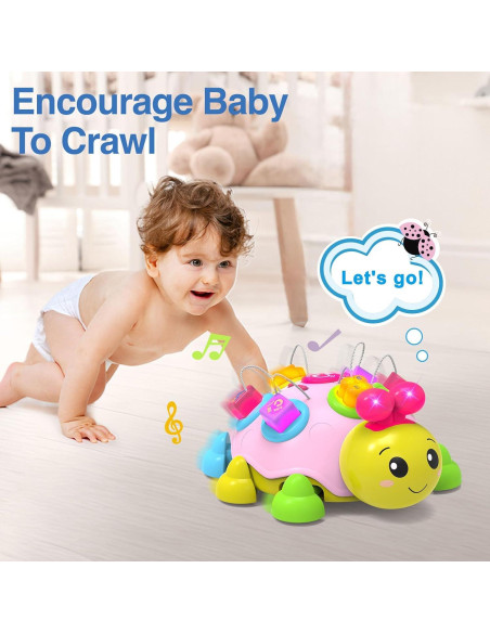 Juguete de Arrastre Musical Mariquita Rosa - Educativo 6-12 Meses