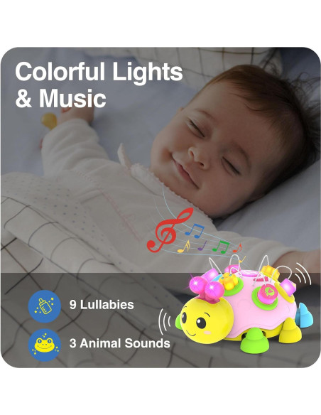 Juguete de Arrastre Musical Mariquita Rosa - Educativo 6-12 Meses