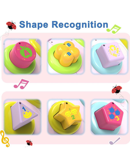 Juguete de Arrastre Musical Mariquita Rosa - Educativo 6-12 Meses