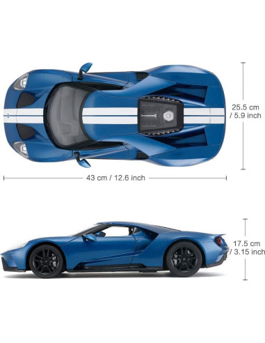 Coche RC Rastar Ford GT 1/14 Azul Control Remoto