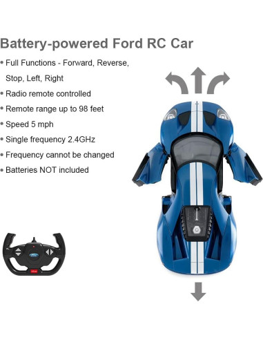Coche RC Rastar Ford GT 1/14 Azul Control Remoto