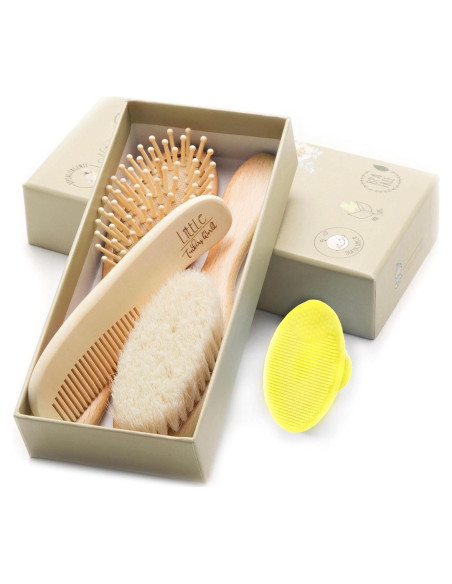 Juego de Cepillo y Peine para Bebés LTW - 4 Piezas Madera
