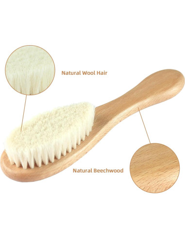 Juego de Cepillo y Peine para Bebés - 4 Piezas de Madera