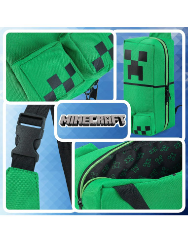 Bolsa Cruzada Minecraft Creeper Verde para Niños