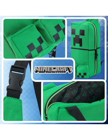 Bolsa Cruzada Minecraft Creeper Verde para Niños