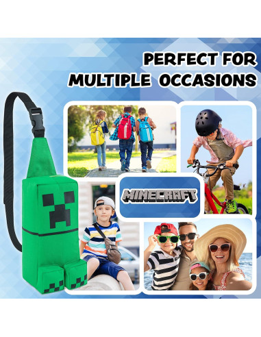 Bolsa Cruzada Minecraft Creeper Verde para Niños