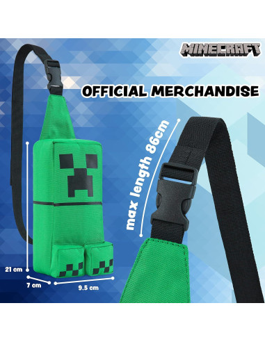 Bolsa Cruzada Minecraft Creeper Verde para Niños