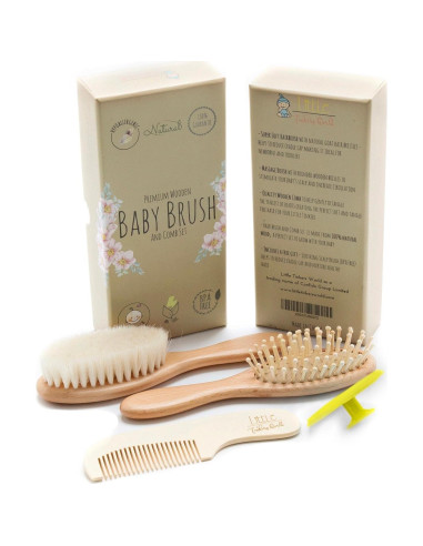 Juego de Cepillo y Peine para Bebés LTW - 4 Piezas Madera