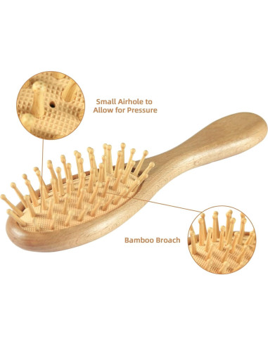 Juego de Cepillo y Peine para Bebés - 4 Piezas de Madera