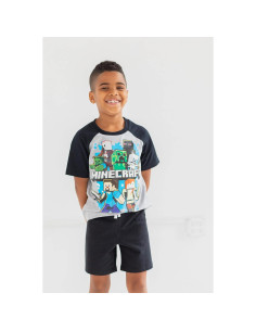 Conjunto camiseta y pantalones cortos Minecraft para niños 2