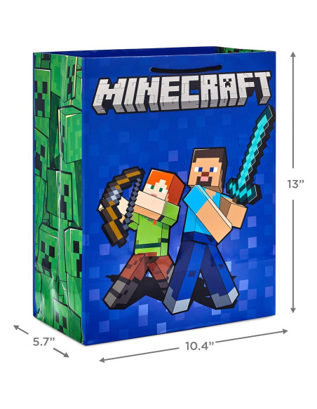 Paquete de 2 Bolsas de Regalo Hallmark Minecraft 26x33cm