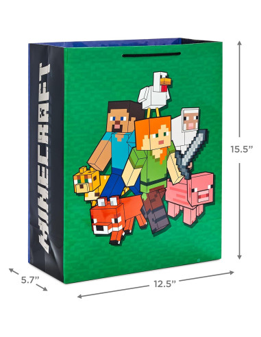 Paquete de 2 Bolsas de Regalo Hallmark Minecraft 26x33cm