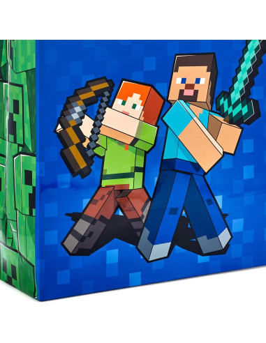 Paquete de 2 Bolsas de Regalo Hallmark Minecraft 26x33cm
