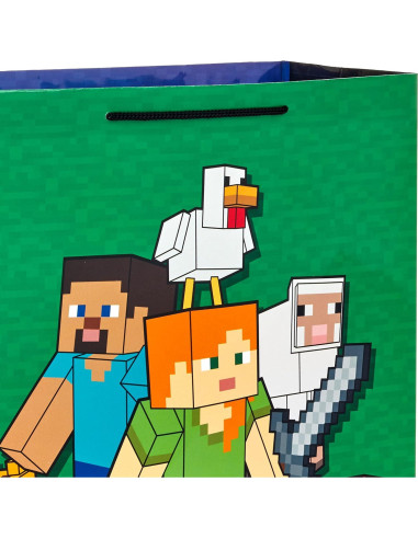 Paquete de 2 Bolsas de Regalo Hallmark Minecraft 26x33cm
