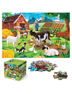 Rompecabezas de Suelo Jumbo IFLOVE Animales de Granja 48 Piezas