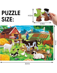 Rompecabezas de Suelo Jumbo IFLOVE Animales de Granja 48 Piezas 2