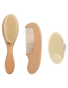 Set de Cepillo y Peine PandaEar para Bebés - 3 Piezas