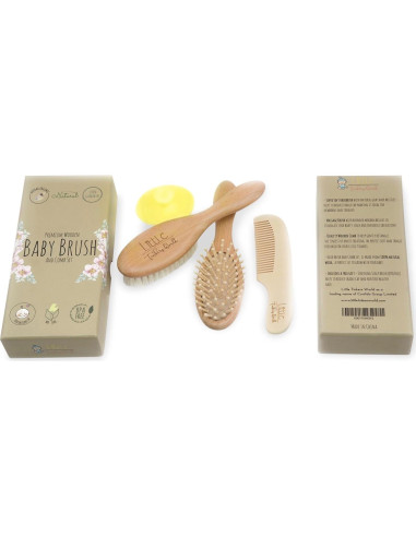 Juego de Cepillo y Peine para Bebés LTW - 4 Piezas Madera