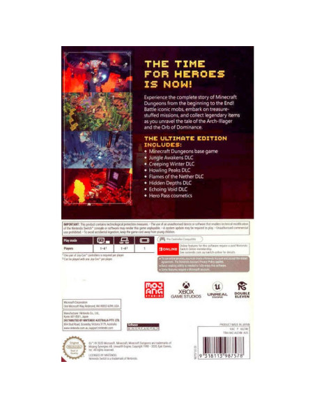 Juego Nintendo Switch Minecraft Dungeons Edición Definitiva