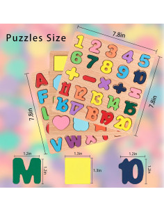 Rompecabezas de Madera Winbar 3 Piezas Alfabeto Números 2