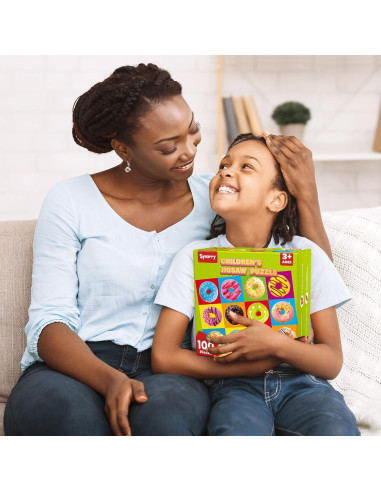 Rompecabezas de Madera 100 Piezas Donuts SYNARRY 40x40 cm