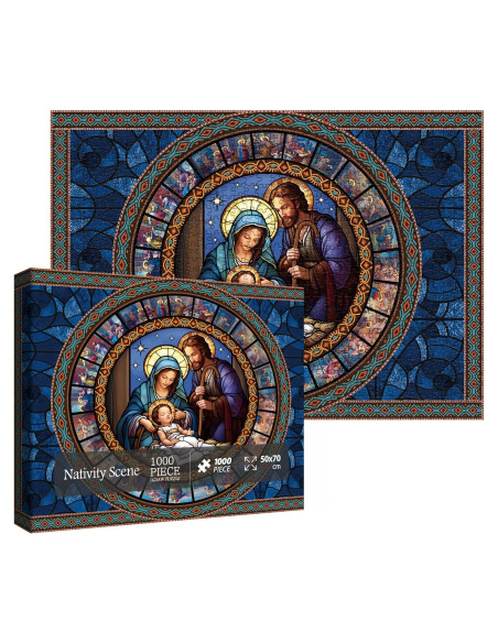 Rompecabezas de Vidrio Templado BBOLDIN Natividad 1000 Piezas