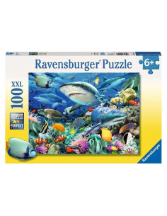 Rompecabezas Ravensburger Shark Reef 100 Piezas XXL Niños