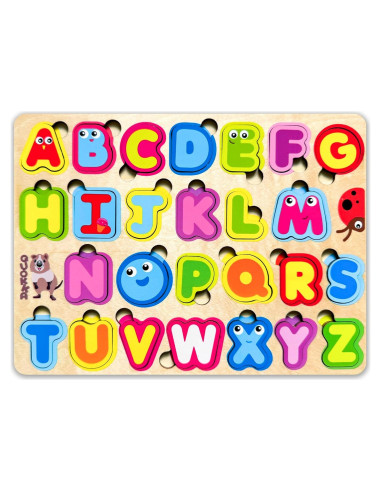Puzzle Montessori Alfabeto Quokka Madera 24,89x18,74cm