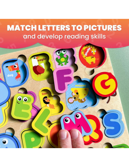 Puzzle Montessori Alfabeto Quokka Madera 24,89x18,74cm