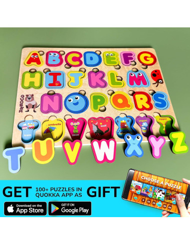 Puzzle Montessori Alfabeto Quokka Madera 24,89x18,74cm