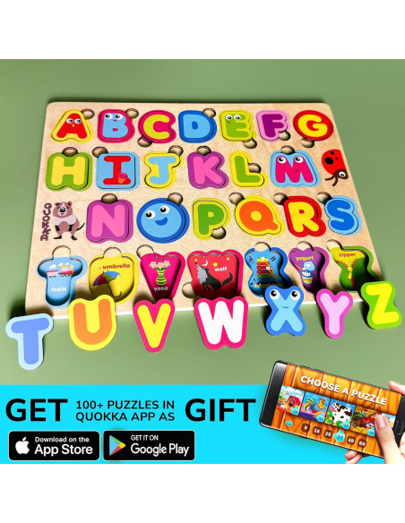 Puzzle Montessori Alfabeto Quokka Madera 24,89x18,74cm
