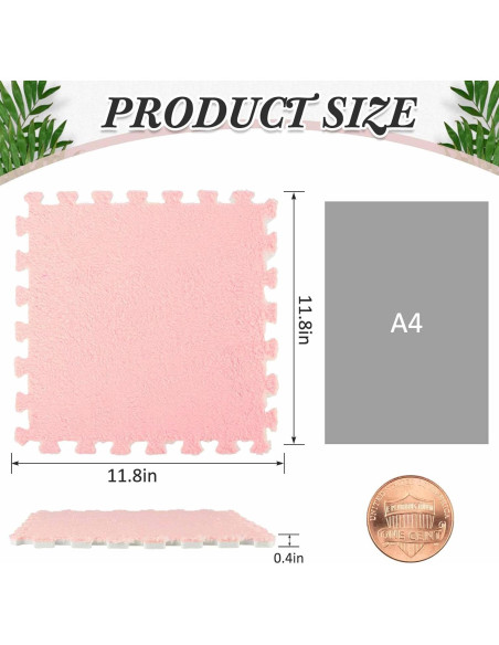 Flutesan 15 Piezas Baldosas de Alfombra EVA Rosa y Púrpura