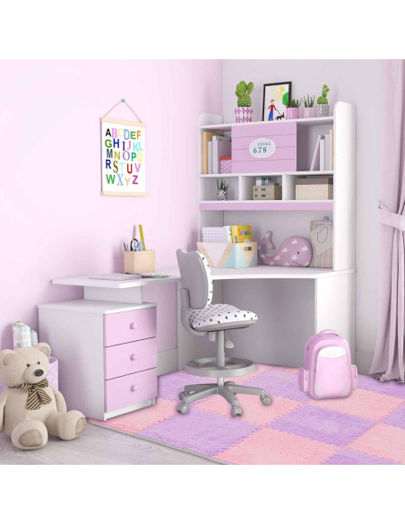 Flutesan 15 Piezas Baldosas de Alfombra EVA Rosa y Púrpura